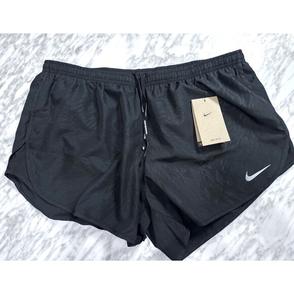 Nike Women's 4" Tempo Modern Embossed Running Shorts 831281-010 Black XL NEW - Picture 1 of 8